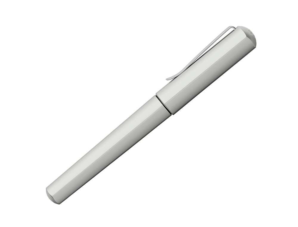 STYLO-PLUME FABER CASTELL HEXO POINTE MOYENNE EN ACIER  INOXIDABLE ARGENT MAT