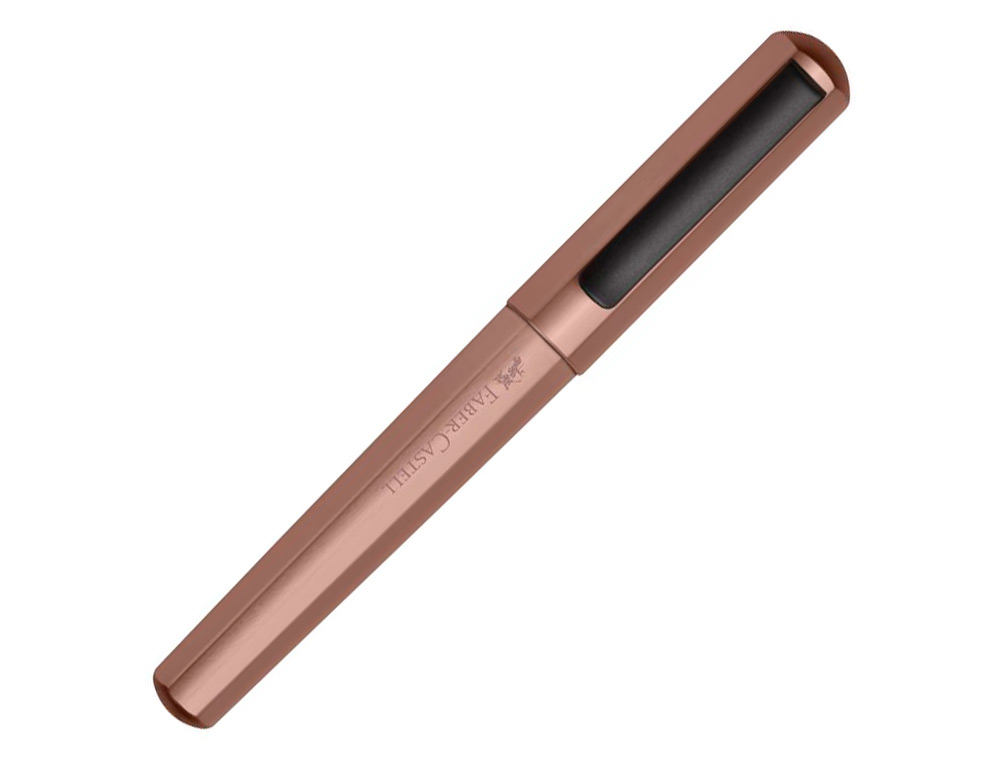STYLO-PLUME FABER CASTELL HEXO POINTE MOYENNE EN ACIER  INOXIDABLE BRONZE