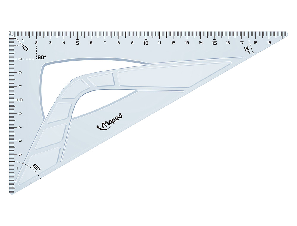 EQUERRE MAPED GEOMETRIQUE EN PLASTIQUE RECICLE 60          HYPOTENUSE 21CM