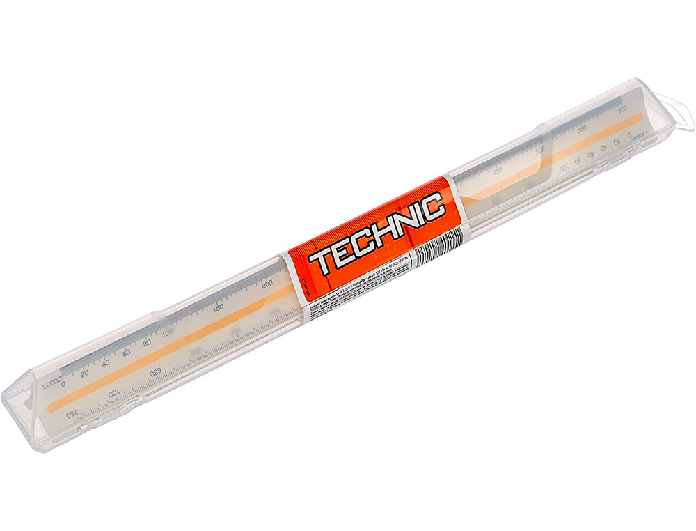 REGLE A ECHELLES MAPED ABS 1COULEUR SUR CHAQUE FACE ETUI DE PROTECTION1/500 - 1/1000 - 1/1250 - 1/1500 - 1/2000 -