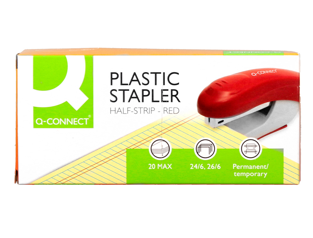 AGRAFEUSE BUREAU Q-CONNECT KF14206 PLASTIQUE ABS         CAPACITE 20 FEUILLES COLORIS  ROUGE
