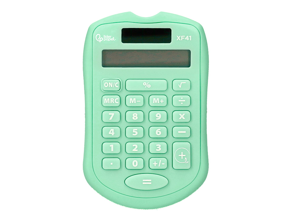 CALCULATRICE DE POCHE LIDERPAPEL XF42 8 CHIFFRES    SOLAIRE ET PILES              94X59,5X10,5MM COLORIS VERT