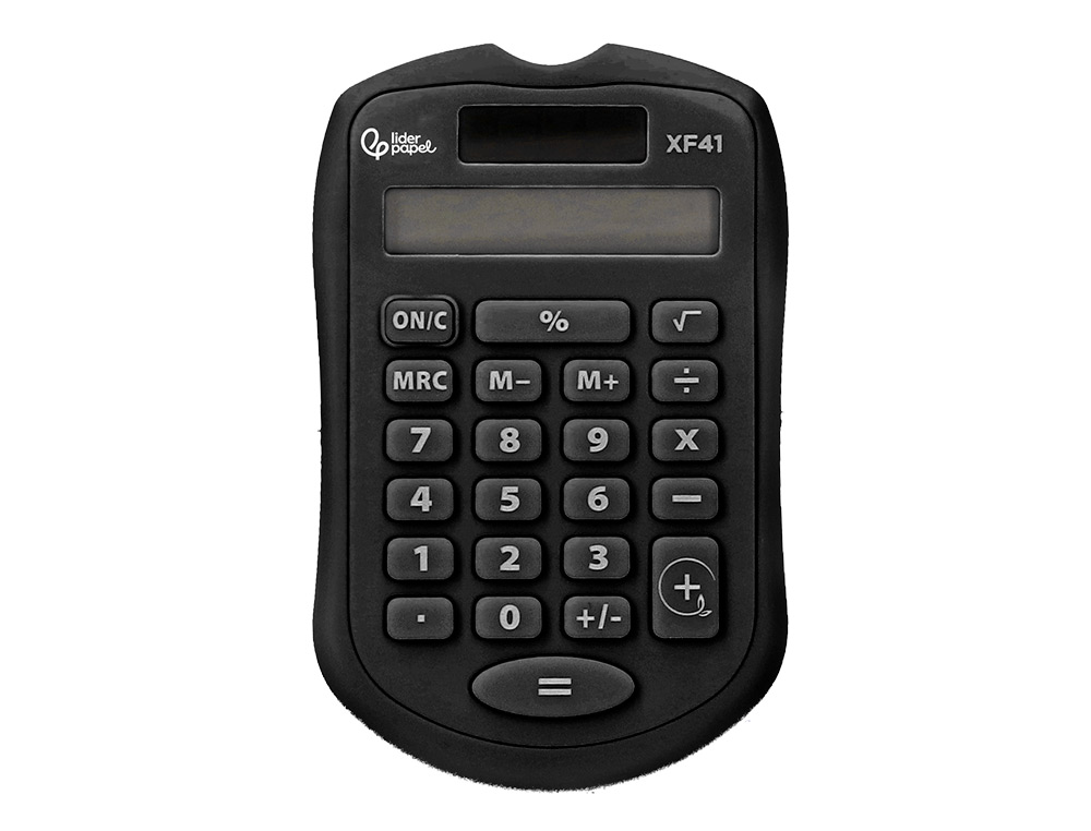 CALCULATRICE DE POCHE LIDERPAPEL XF43 8 CHIFFRES    SOLAIRE ET PILES              94X59,5X10,5MM COLORIS NOIR