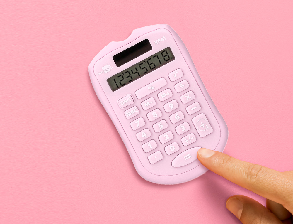 PRESENTOIR LIDERPAPEL CALCULATRICE DE POCHE XF44 8  CHIFFRES SOLAIRE ET PILES     94X59,5X10,5MM COLORIS