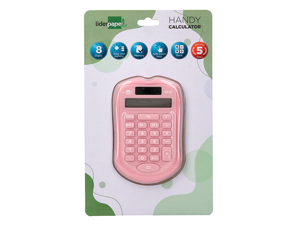 PRESENTOIR LIDERPAPEL CALCULATRICE DE POCHE XF44 8  CHIFFRES SOLAIRE ET PILES     94X59,5X10,5MM COLORIS