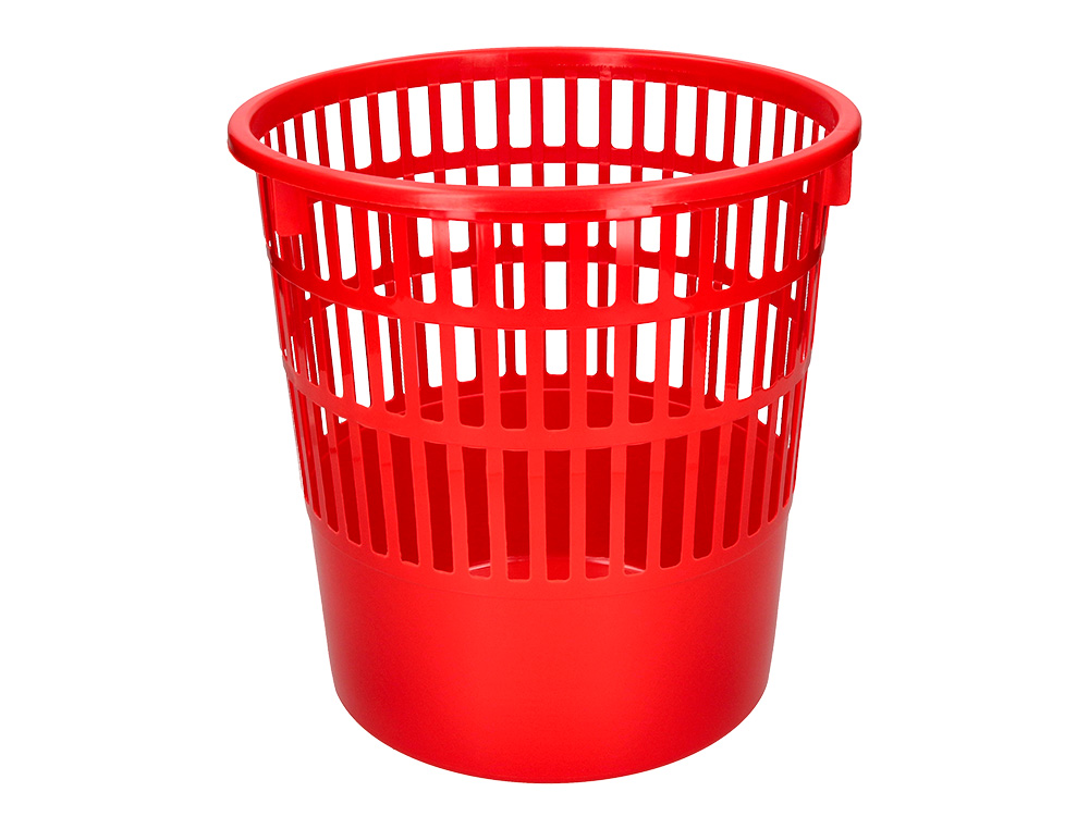 CORBEILLE PAPIER Q-CONNECT AJOUREE PLASTIQUE 15L 285X290MM COLORIS ROUGE
