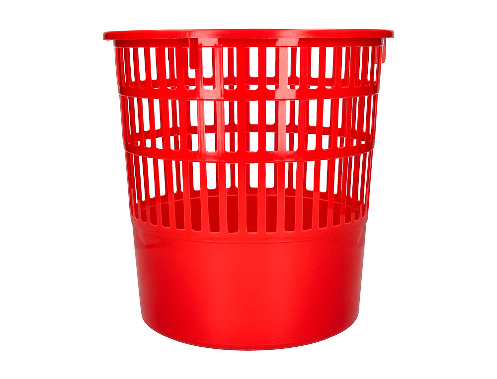 CORBEILLE PAPIER Q-CONNECT AJOUREE PLASTIQUE 15L 285X290MM COLORIS ROUGE
