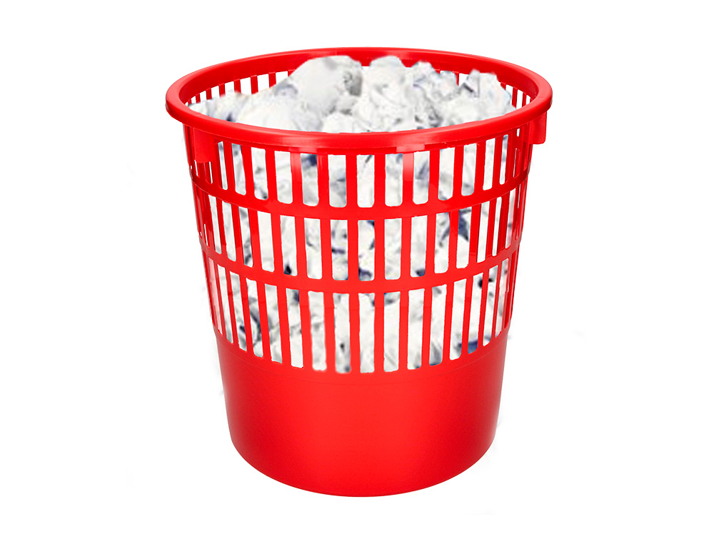 CORBEILLE PAPIER Q-CONNECT AJOUREE PLASTIQUE 15L 285X290MM COLORIS ROUGE