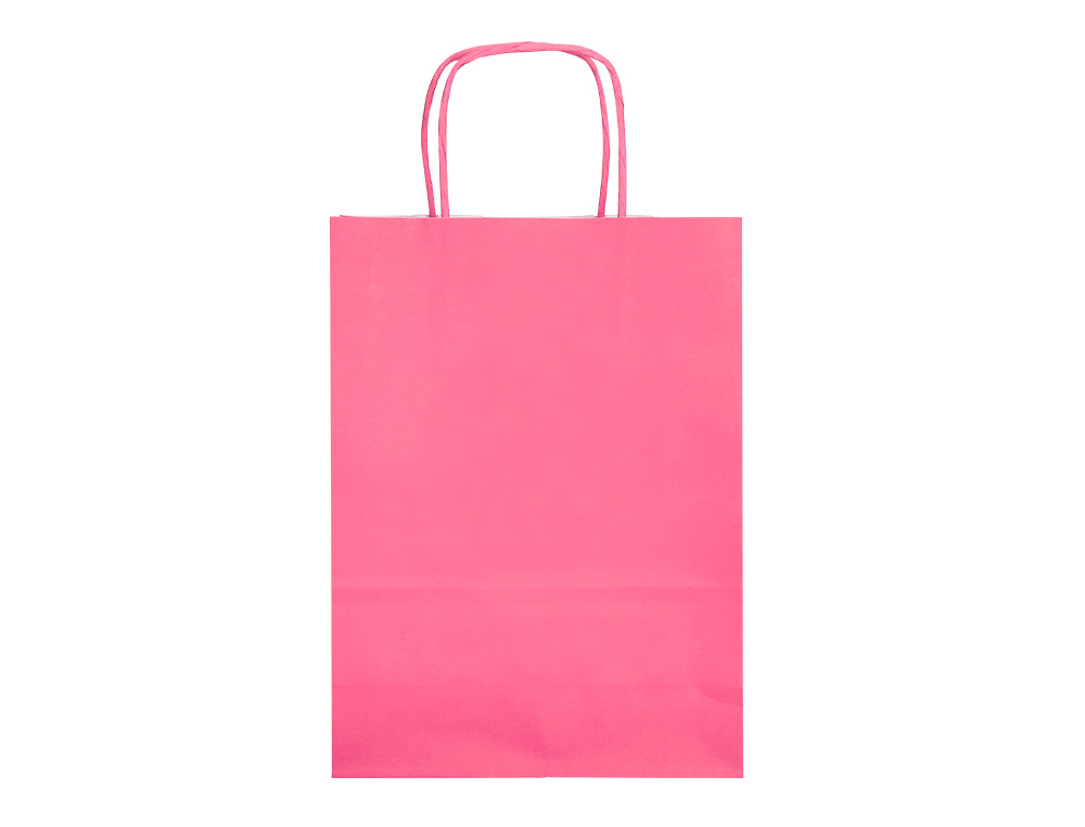SAC PAPIER Q-CONNECT CELLULOSE S ANSE TORSADEE     240X320X10MM COLORIS ROSE