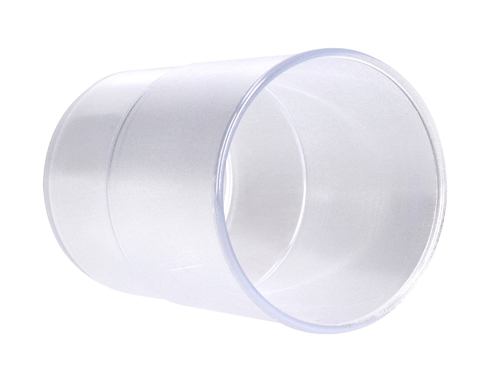 POT A CRAYONS Q-CONNECT PLASTIQUE DIAMETRE 75MM       HAUTEUR 100MM COLORIS         TRANSPARENT