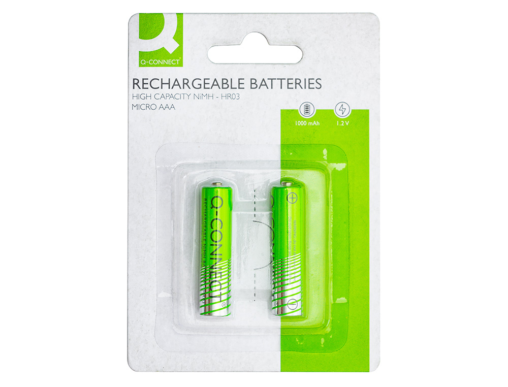 PILE Q-CONNECT ALCALINE AAA RECHARGEABLE BLISTER 2 UNITES