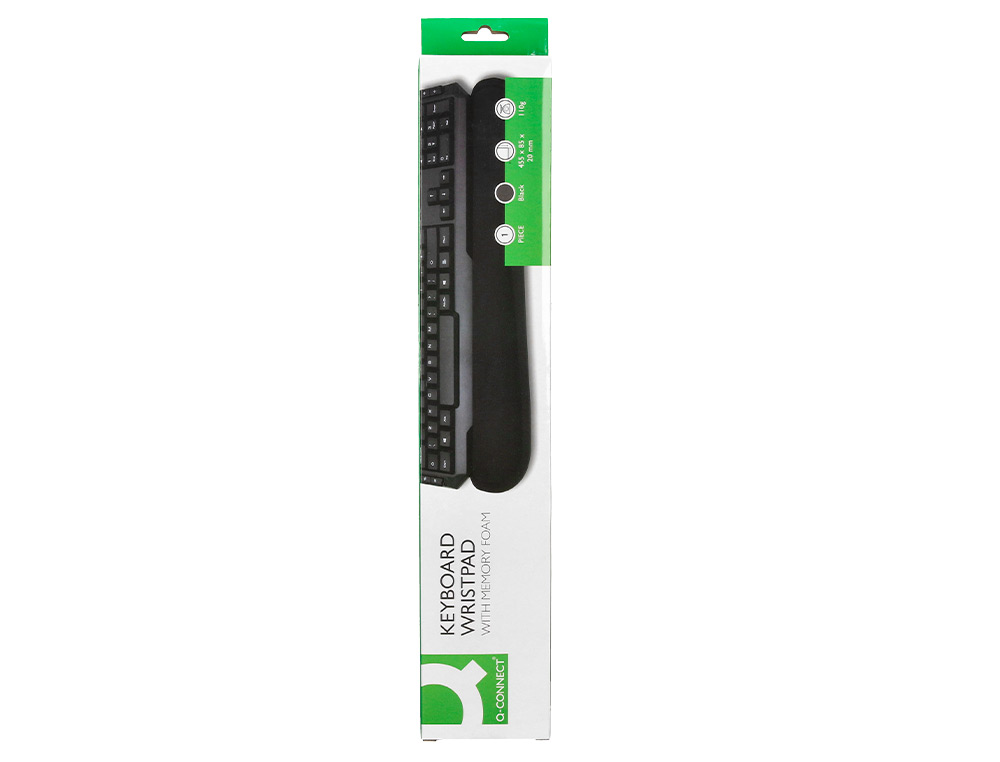 REPOSE-POIGNETS Q-CONNECT MEMORY FOAM CLAVIER           460X85X25MM COLORIS NOIR