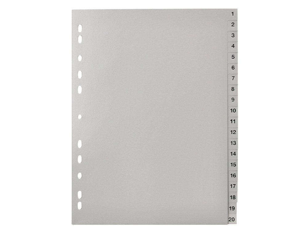 INTERCALAIRE Q-CONNECT NUMERIQUE 1-20 PLASTIQUE 20   POSITIONS A4 INDICE           MULTIPERFORE