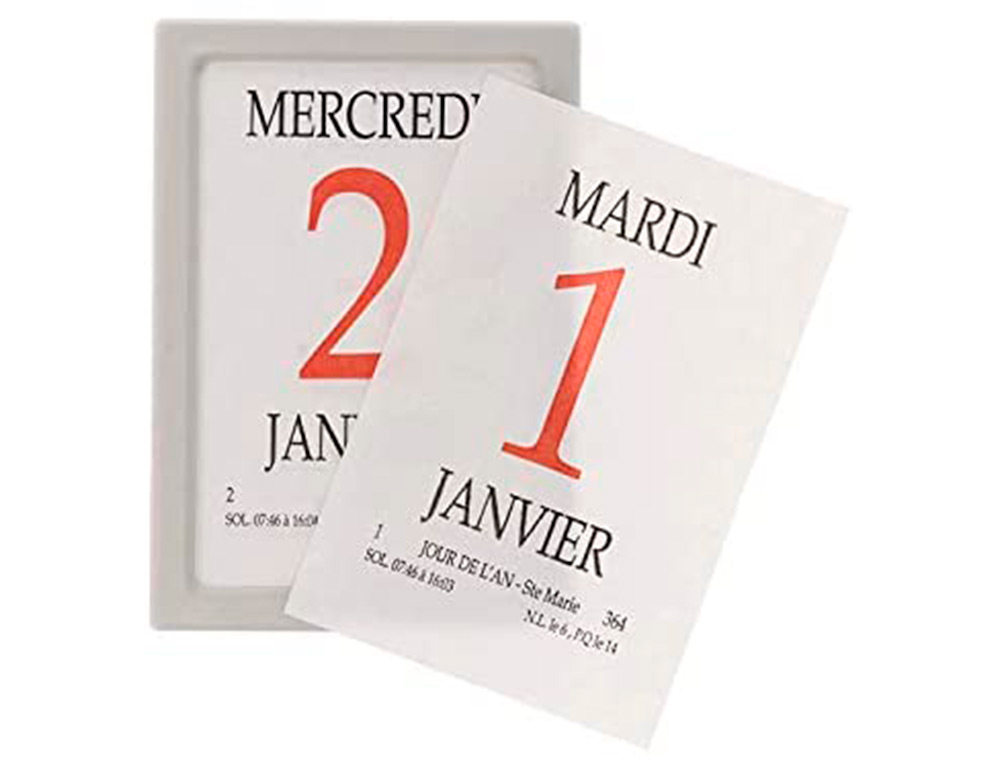 BLOC PHMRIDE EXACOMPTA MURAL ANNUEL JANVIER/DCEMBRE 1 JOUR/PAGE NEUTRE BOTIER PLASTIQUE 65X97MM