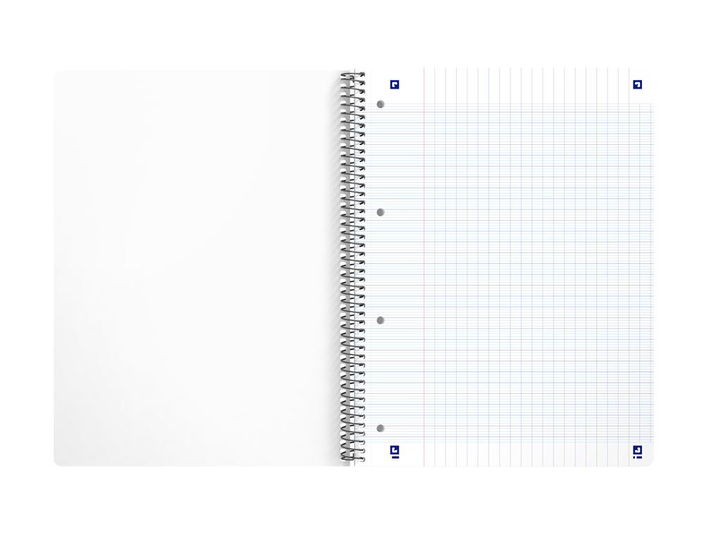 CAHIER OXFORD SMART SPIRALE 4 TROUS 230X297MM 160 PAGES     OPTIK PAPER SEYES COLORIS     INTENSE ASSORTIS LOT 20