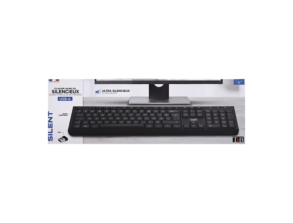 CLAVIER SANS FIL T'NB SILENT ULTRA SILENCIEUX AZERTY       COLORIS NOIR