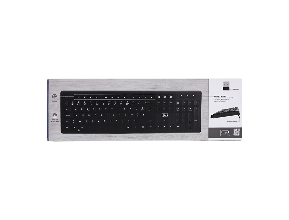 CLAVIER SANS FIL T'NB SILENT ULTRA SILENCIEUX AZERTY       COLORIS NOIR
