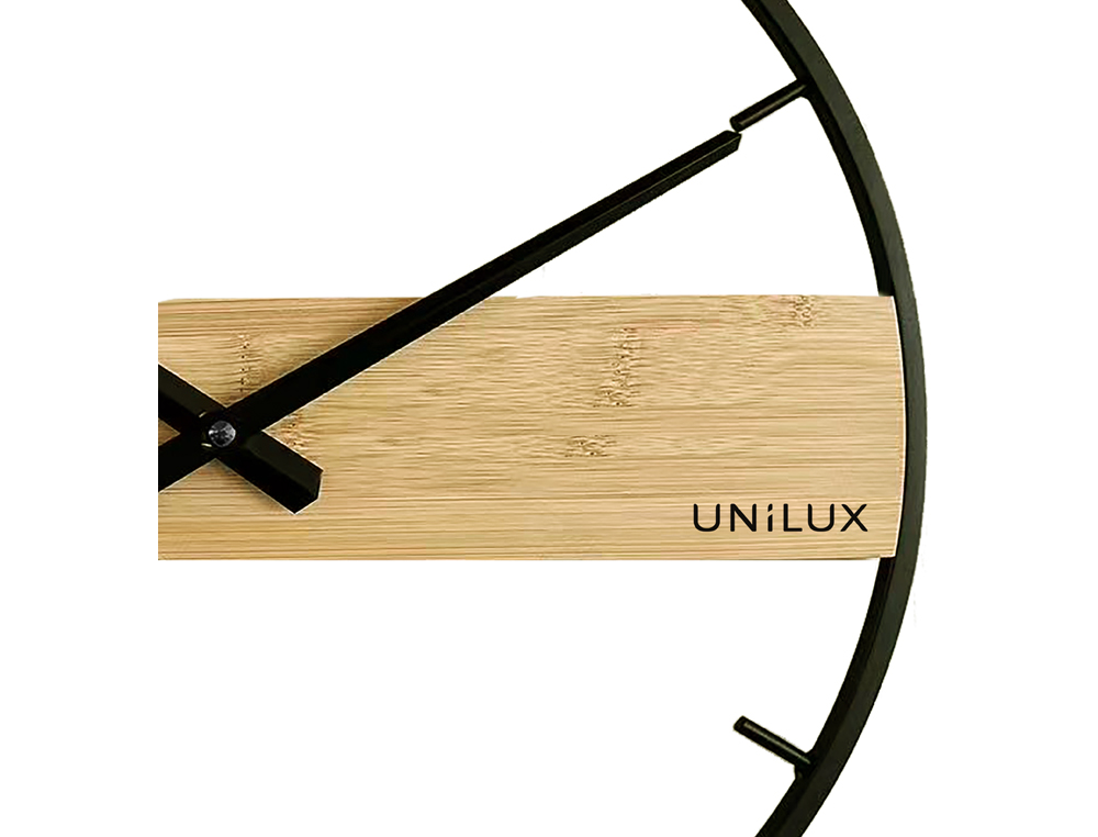 PENDULE UNILUX CIRCLE DIAM. 42CM COLORIS NOIR/BAMBOU