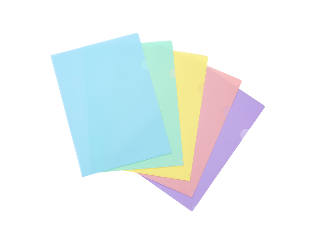 POCHETTE COIN VIQUEL RAINBOW PASTEL POLPROPYLENE A4        COLORIS ASSORTIS LOT 10       UNITES