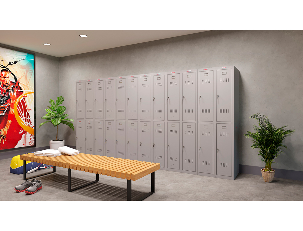 CASIER PERSONNEL PHOENIX SERIE PL PL1230GGK SERRURE A CLE COLORIS GRIS