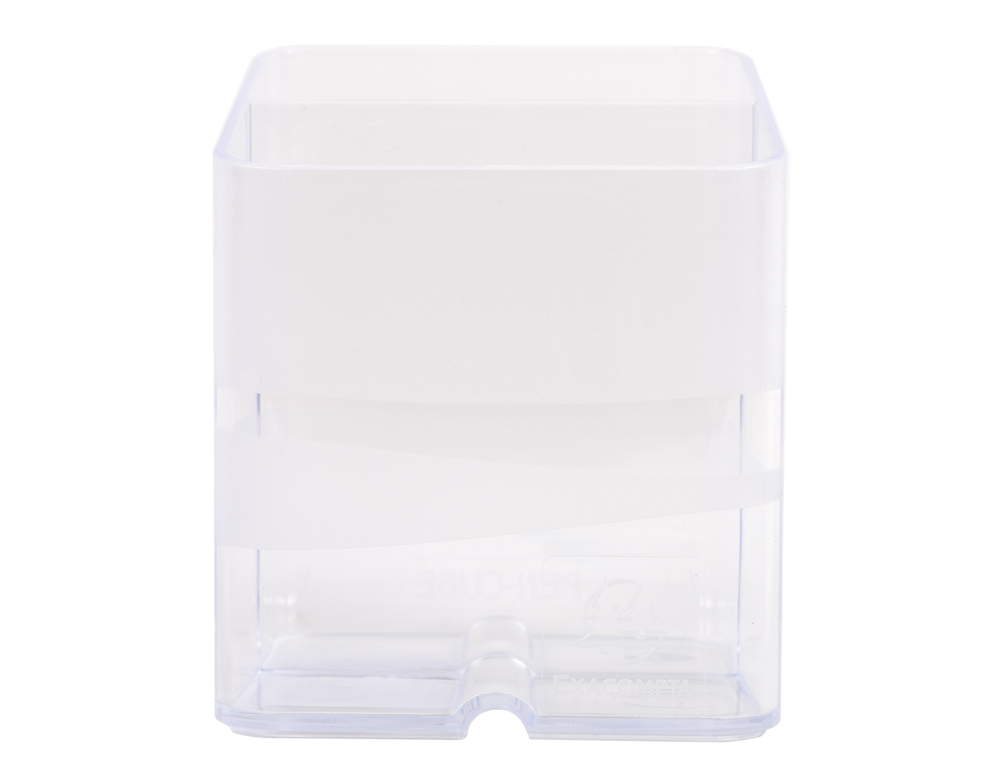 POT A CRAYONS EXACOMPTA PEN-CUBE OFFICE CRISTAL 2 COMPARTIMENTS COLORIS TRANSPARENT