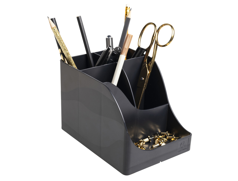 POT A CRAYONS EXACOMPTA PEN-WAVE NEO DECO 5           COMPARTIMENTS COLORIS NOIR