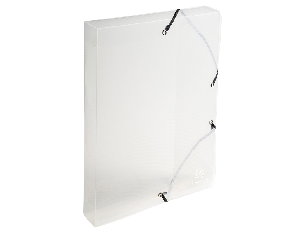 BOITE CLASSEMENT EXACOMPTA A4 PP CRYSTAL COLOURS FERMETURE  ELASTIQUE DOS 40MM COLORIS    ASSORTIS