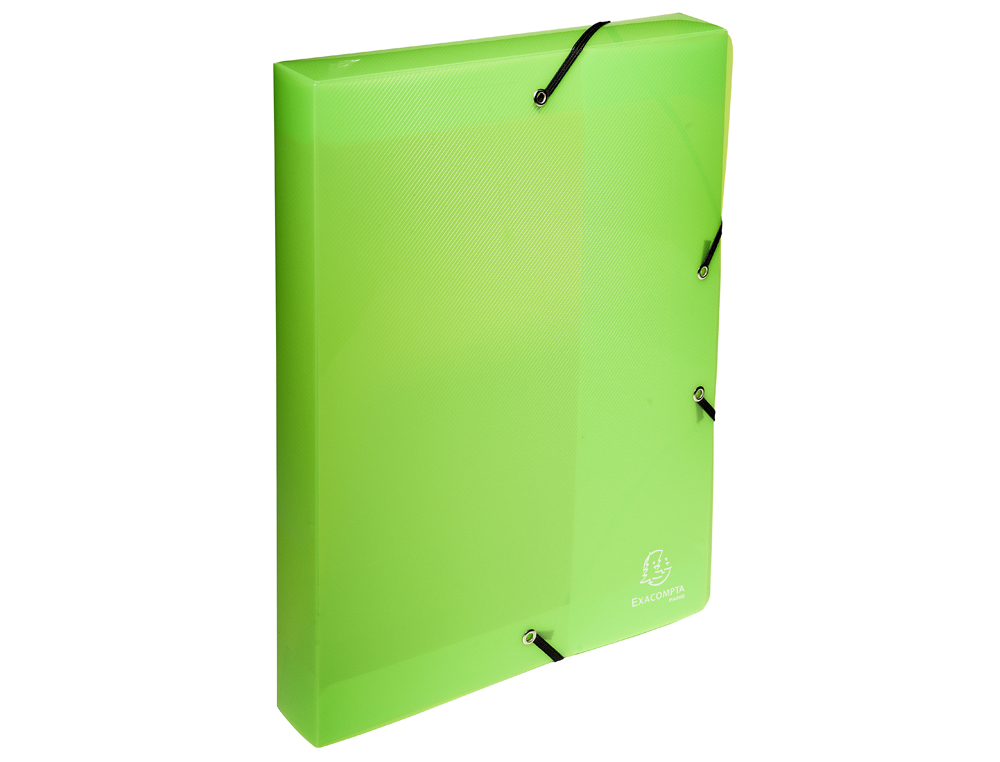 BOITE CLASSEMENT EXACOMPTA A4 PP CRYSTAL COLOURS FERMETURE  ELASTIQUE DOS 40MM COLORIS    ASSORTIS