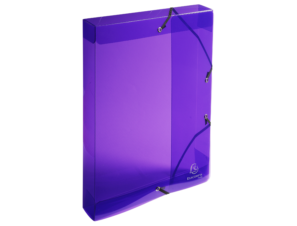 BOITE CLASSEMENT EXACOMPTA A4 PP CRYSTAL COLOURS FERMETURE  ELASTIQUE DOS 40MM COLORIS    ASSORTIS