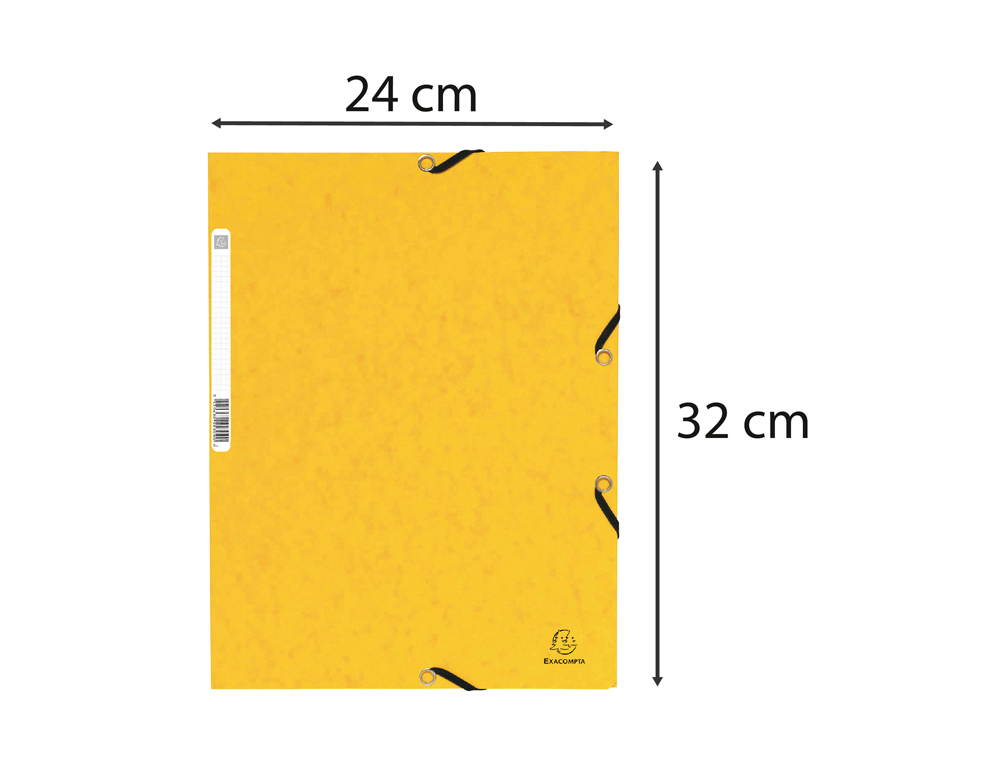 CHEMISE EXACOMPTA 3 RABATS CARTE LUSTREE 355GR A4        FERMETURE ELASTIQUE ETIQUETTE COLORIS JAUNE LOT 10 UNITES