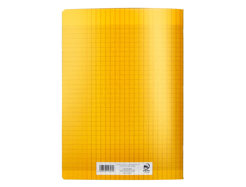 CAHIER PIQURE LIDERPAPEL COUVERTURE PP 240X320MM 96P   SEYES COLORIS JAUNE