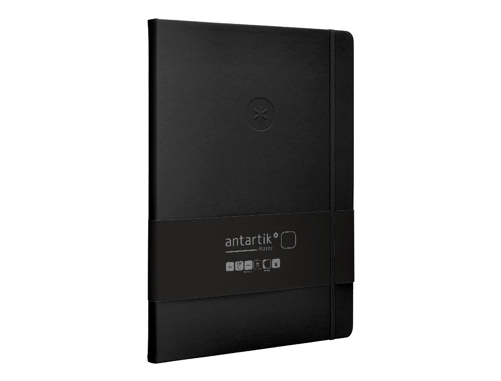 CARNET FERMETURE ELASTIQUE ANTARTIK NOTES COUVERTURE RIGIDE A4 PAPIER UNI IVOIRE 100 FEUILLES 80GR FSC COLORIS NOIR