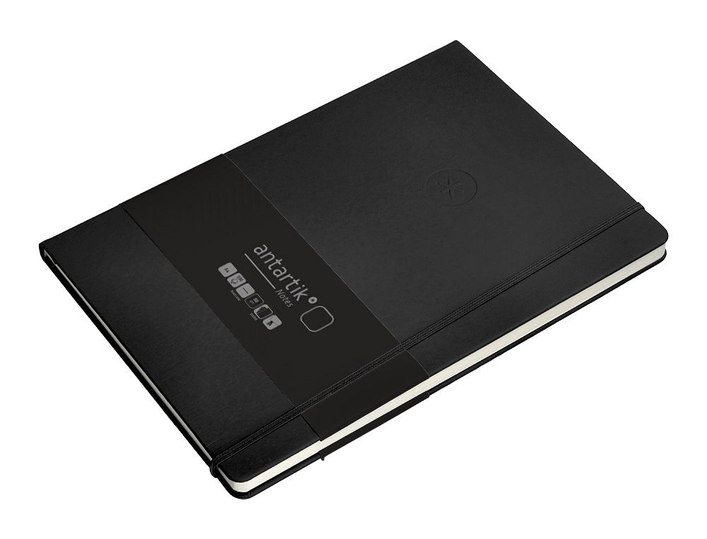 CARNET FERMETURE ELASTIQUE ANTARTIK NOTES COUVERTURE RIGIDE A4 PAPIER UNI IVOIRE 100 FEUILLES 80GR FSC COLORIS NOIR