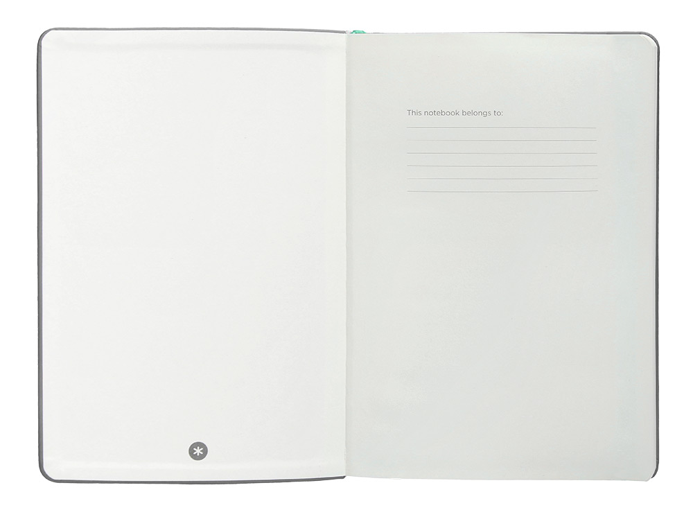 CARNET FERMETURE ELASTIQUE TURQUOISE ANTARTIK NOTES COUVERTURE RIGIDE A5 LIGNE 100FEUILLES 80GR FSC COLORIS GRIS