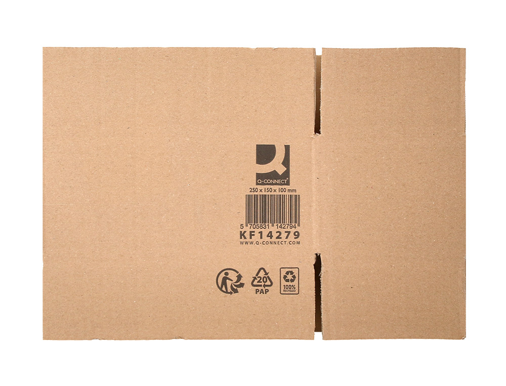 CAISSE AMERICAINE Q-CONNECT CARTON RECYCLE CANNELURE 5MM  250X150X100MM