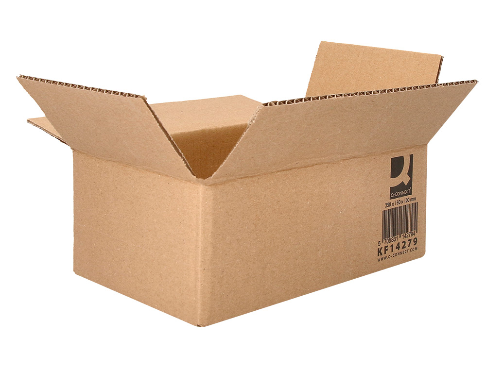 CAISSE AMERICAINE Q-CONNECT CARTON RECYCLE CANNELURE 5MM  250X150X100MM
