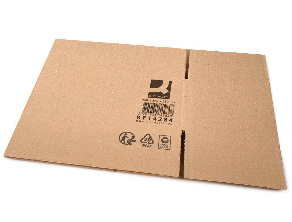 CAISSE AMERICAINE Q-CONNECT ULTRA-RESISTANTE CARTON       RECYCLE DOUBLE CANNELURE 7MM  450X375X280MM COLORIS KRAFT