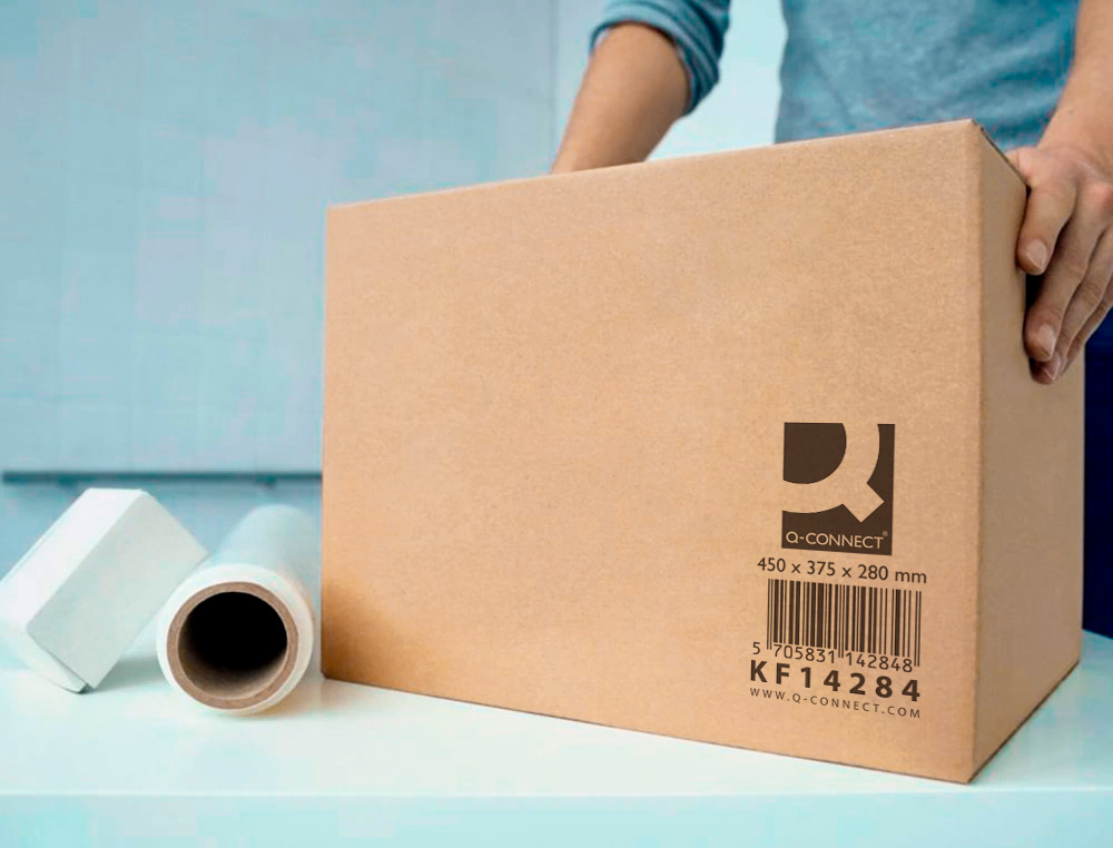 CAISSE AMERICAINE Q-CONNECT ULTRA-RESISTANTE CARTON       RECYCLE DOUBLE CANNELURE 7MM  450X375X280MM COLORIS KRAFT
