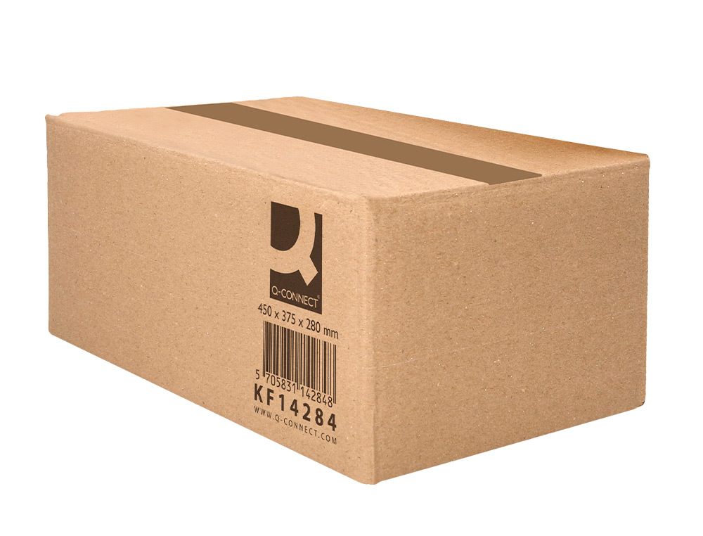 CAISSE AMERICAINE Q-CONNECT ULTRA-RESISTANTE CARTON       RECYCLE DOUBLE CANNELURE 7MM  450X375X280MM COLORIS KRAFT