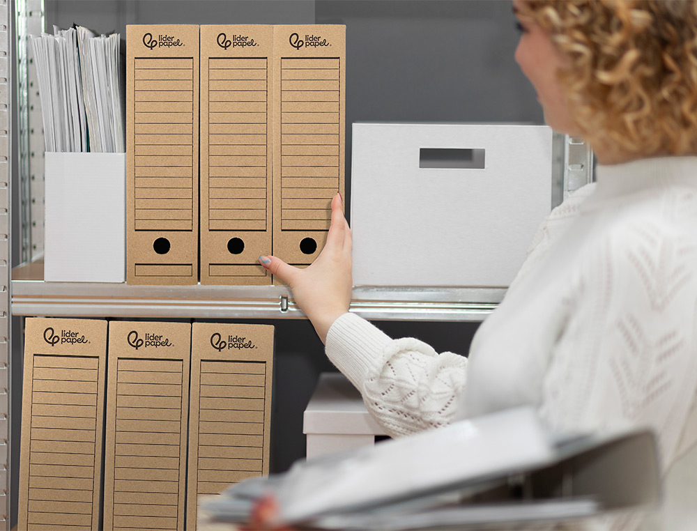 BOITE A ARCHIVES LIDERPAPEL CARTON RECYCLE 400G/M2 DOS    200MM KRAFT 367X200X251MM