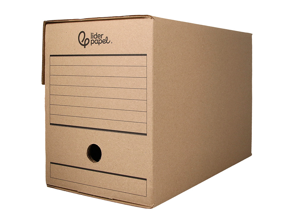 BOITE A ARCHIVES LIDERPAPEL CARTON RECYCLE 400G/M2 DOS    200MM KRAFT 367X200X251MM