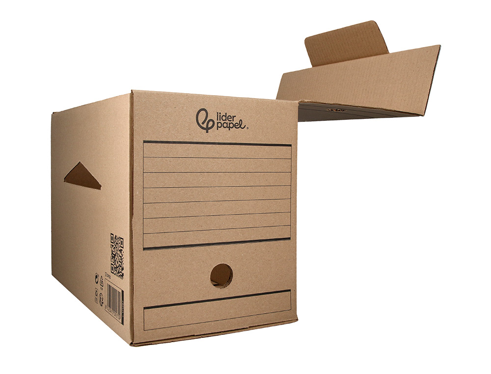 BOITE A ARCHIVES LIDERPAPEL CARTON RECYCLE 400G/M2 DOS    200MM KRAFT 367X200X251MM
