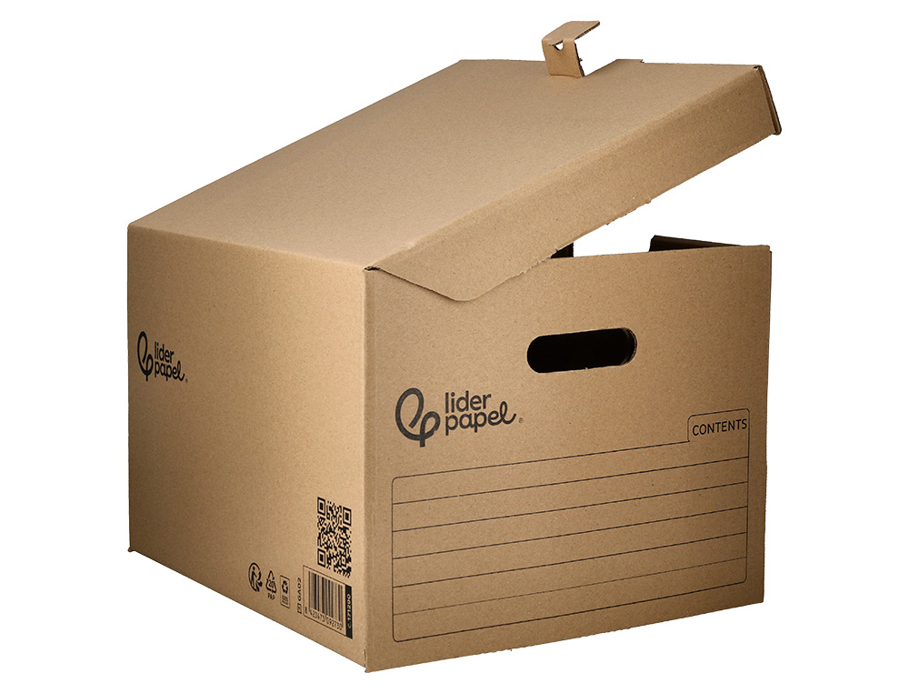 CONTAINER A ARCHIVES LIDERPAPEL CARTON MONTAGE AUTOMATIQUE POUR 3 BOITES FORMAT A4+ / 3 CLASSEURS A-Z 387X333X260MM