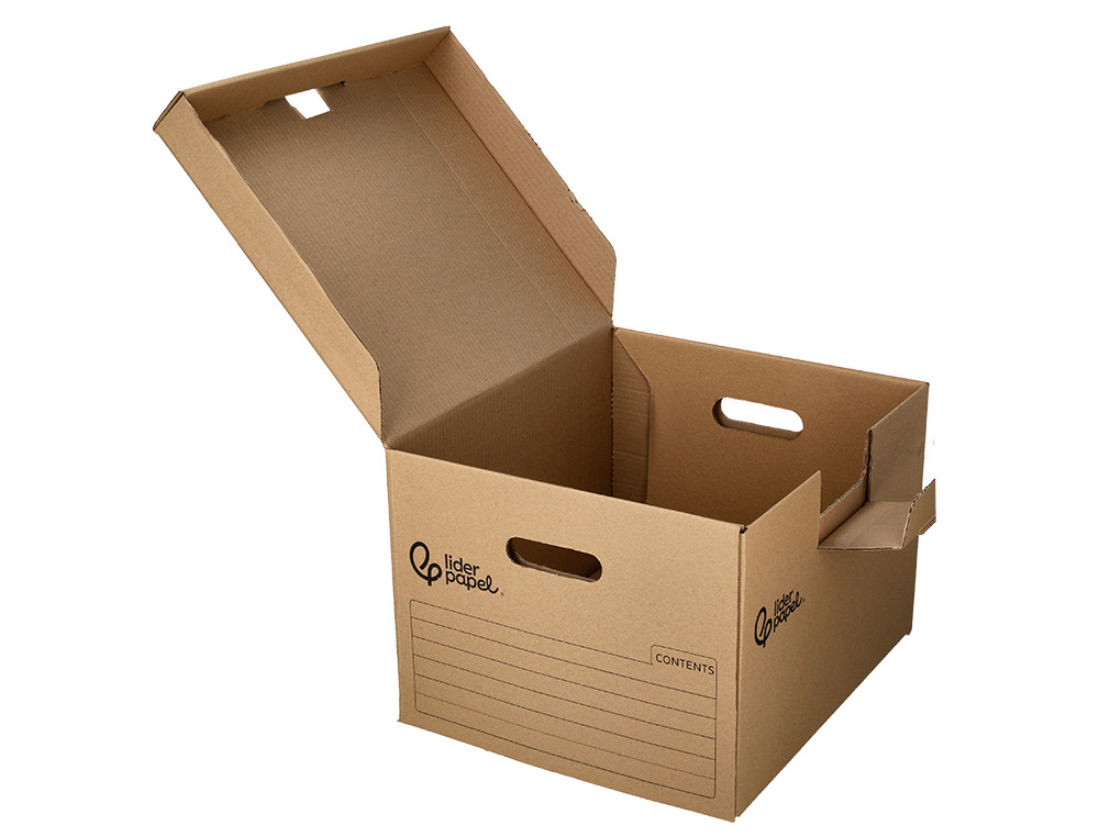 CONTAINER A ARCHIVES LIDERPAPEL CARTON MONTAGE AUTOMATIQUE POUR 3 BOITES FORMAT A4+ / 3 CLASSEURS A-Z 387X333X260MM