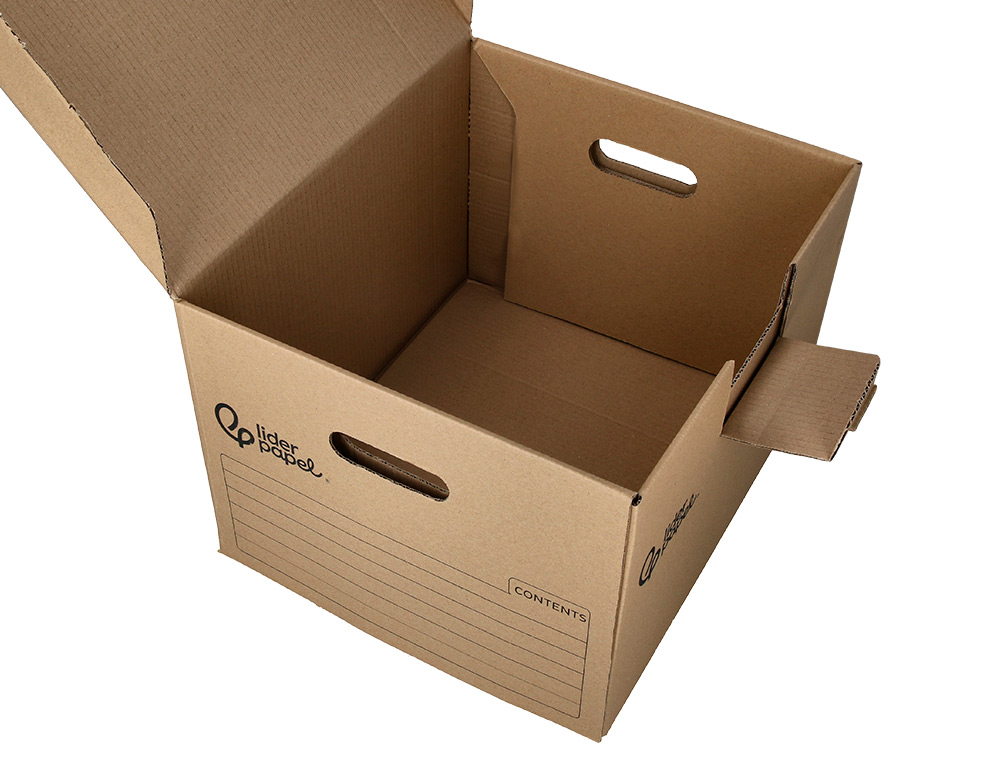 CONTAINER A ARCHIVES LIDERPAPEL CARTON MONTAGE AUTOMATIQUE POUR 3 BOITES FORMAT A4+ / 3 CLASSEURS A-Z 387X333X260MM