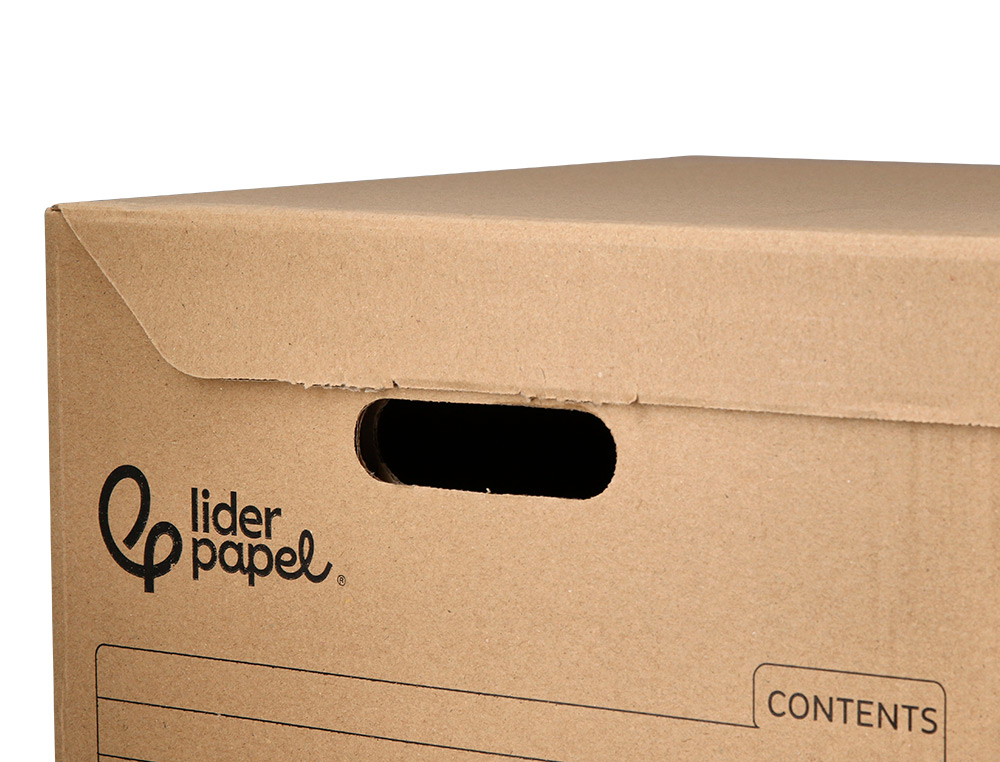 CONTAINER A ARCHIVES LIDERPAPEL CARTON MONTAGE AUTOMATIQUE POUR 3 BOITES FORMAT A4+ / 3 CLASSEURS A-Z 387X333X260MM