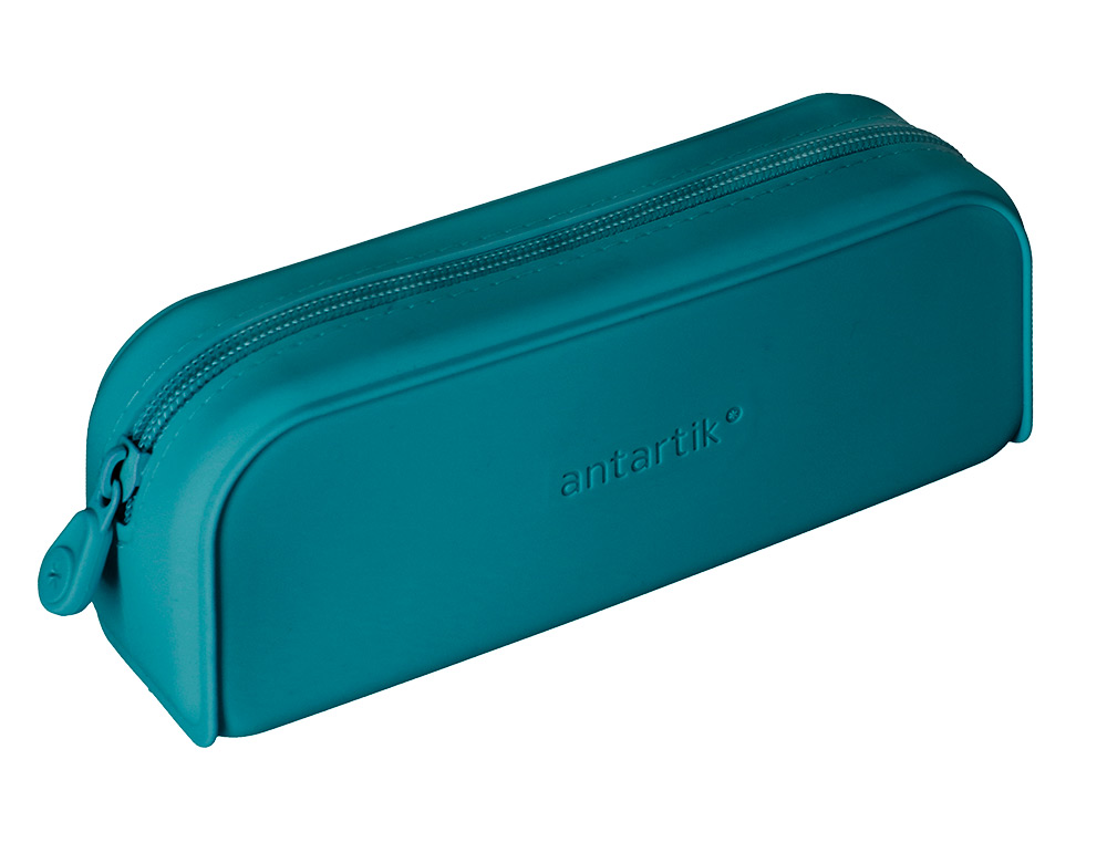 FOURRE-TOUT ANTARTIK RECTANGULAIRE 1 COMPARTIMENT  EN SILICONE MODELE PRISMA     185X50X75MM COLORIS TURQUOISE