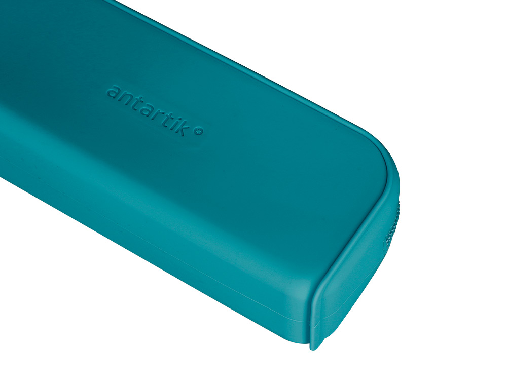 FOURRE-TOUT ANTARTIK RECTANGULAIRE 1 COMPARTIMENT  EN SILICONE MODELE PRISMA     185X50X75MM COLORIS TURQUOISE