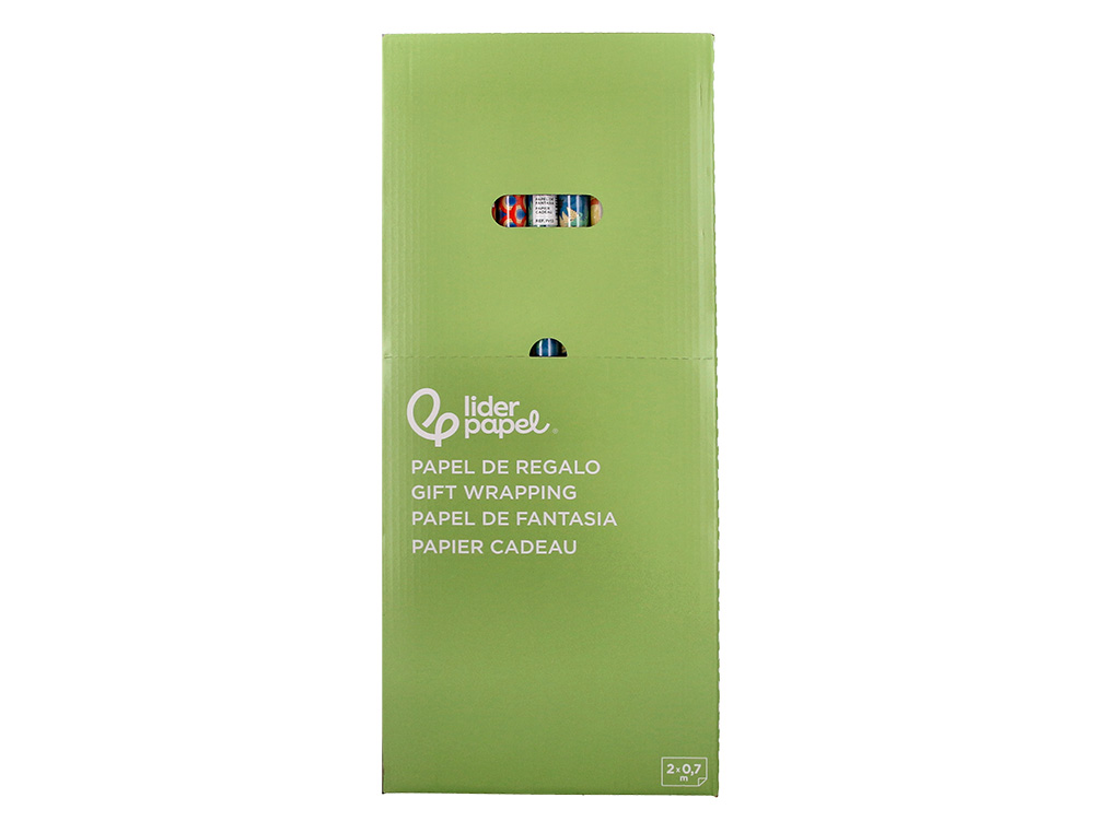 PAPIER CADEAU LIDERPAPEL TOUTE L'ANNEE ROULEAU 0,70X2M 60G MOTIFS ASSORTIS B-2024
