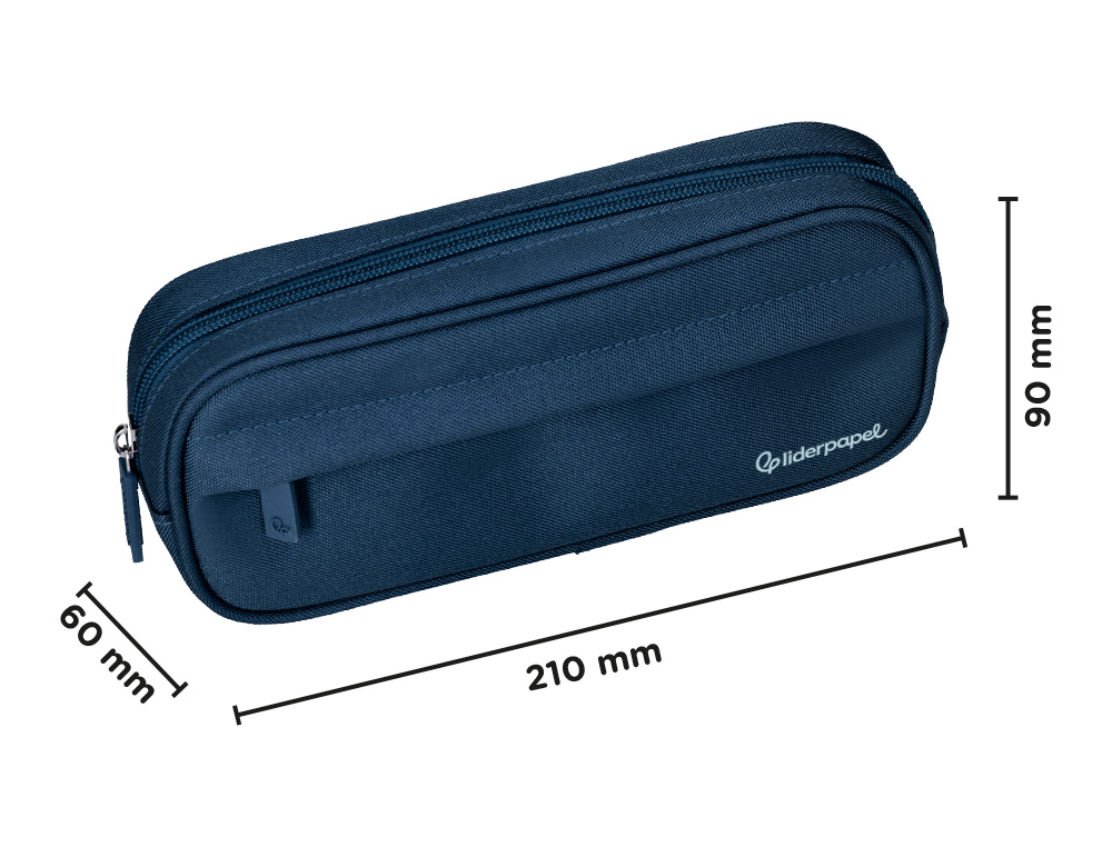 FOURRE-TOUT LIDERPAPEL RECTANGULAIRE COINS ARRONDIS  1 COMPARTIMENT AVEC POCHE     AVANT 21X9CM COLORIS BLEU